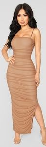 Feeling My Mesh Dress - Fashion Nova (Nude)